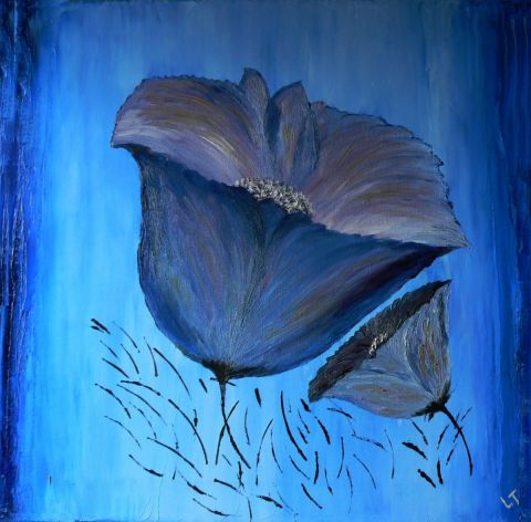 L'artiste Lyzy - Fleur bleue 1