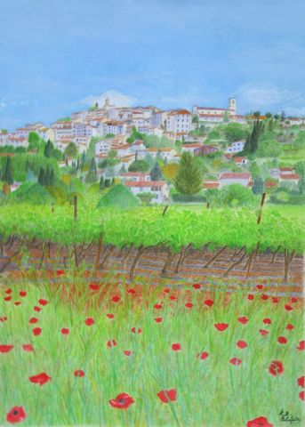 Une vigne en Provence - Peinture - FB DELAFAITE