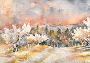 Voir cette oeuvre de nicole olivieri: Cerisiers en fleurs
