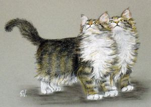 Peinture de Sylvette Vinot: Les chatons