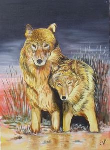 Voir cette oeuvre de Sylvette Vinot: Les loups