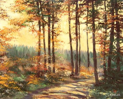 Foret le soir - Peinture - FRANCIS KELLER