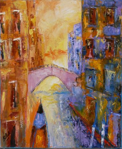 Venisele pont rose - Peinture - Raoul RIBOT