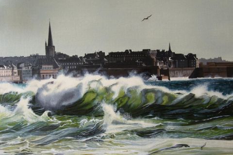 L'artiste Jocelyn Forveille - St Malo sous la houle