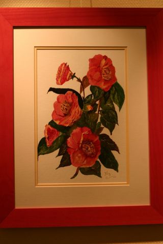 L'artiste Catherine PAGE - bouquet de camelias