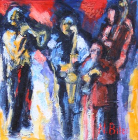 QUAND LE JAZZ EST LA - Peinture - NICOLE BILES