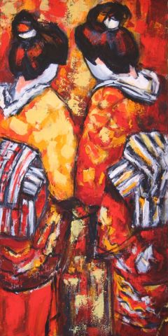 LES GEISHAS - Peinture - NICOLE BILES