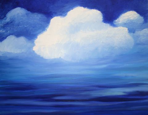 nuage - Peinture - kamaieu