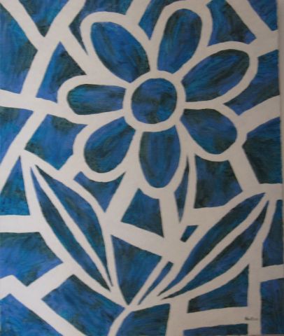 L'artiste abla boutera bonin - fleur bleue