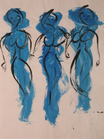 L'artiste sergentdelire - trois femmes bleues