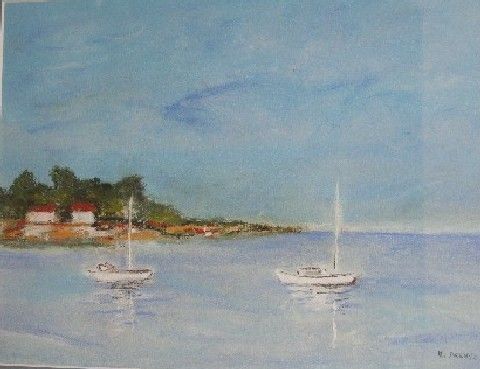 paysage marin breton - Peinture - monet