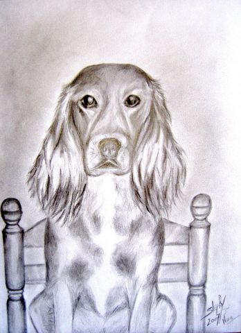 animal mon chien nina - Peinture - stephy 