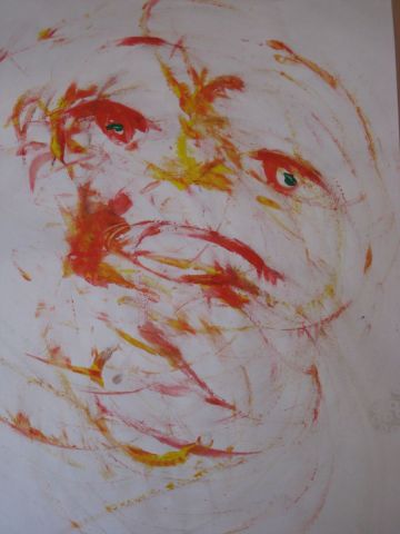 Masque rouge - Peinture - sergentdelire