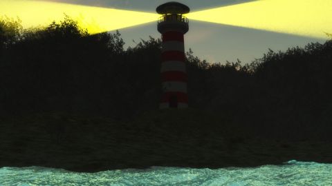 Phare aux lumieres jaune - Art numerique - Cactus42
