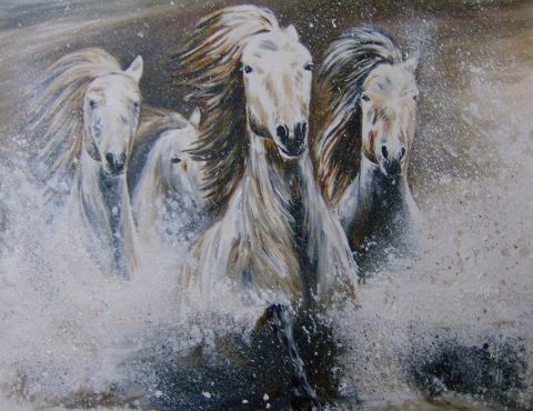 chevaux d'ecume - Peinture - Muriel Besson