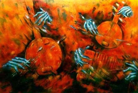 instruments de musique au bandoneon - Peinture - NEIMA