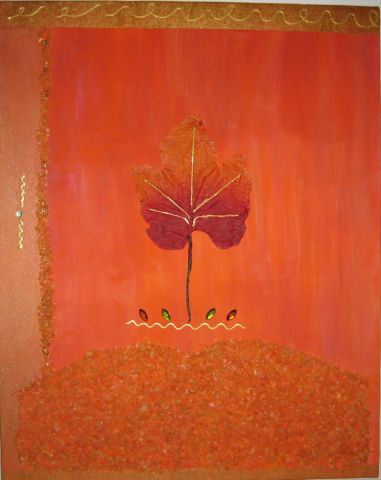 feuille d'automne - Peinture - Adeline