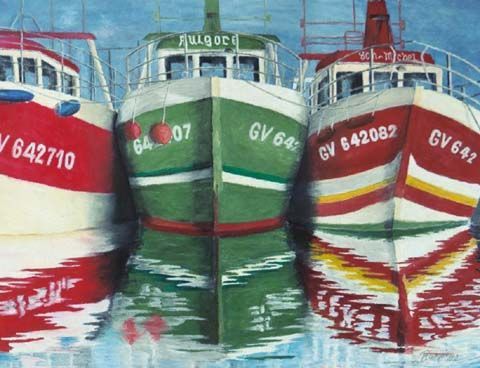 Trois bateaux - Peinture - mitch57