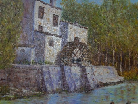 Le moulin de Pagnol a LA COLLE SLOUP - Peinture - Monique Laville