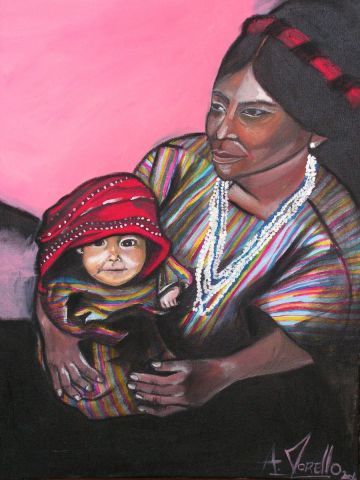 L'artiste MORELLO A - la peruvienne et l'enfant