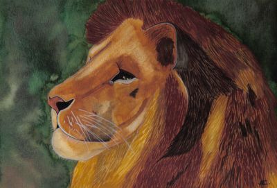 Le lion - Peinture - silou