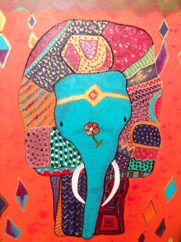 L'elephant indhi - Peinture - Iso