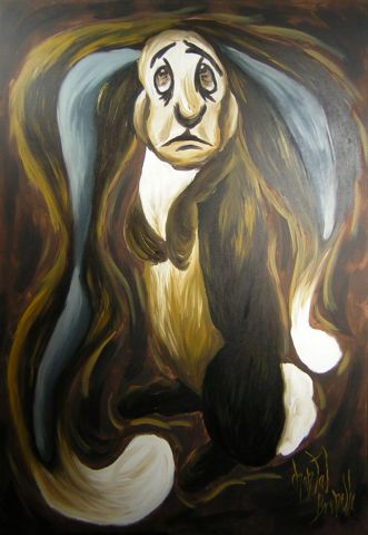 Lapin debout sur ses deux pattes - Peinture - Chantal Brunelle