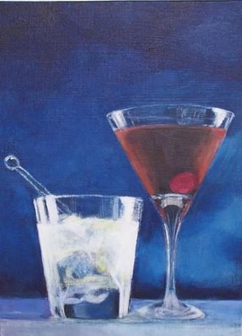 Cocktails for Two - Peinture - Angela Carr
