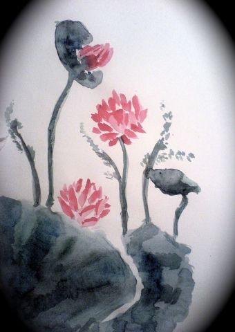 lianhua1 - Peinture - kazuo