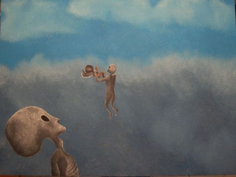 aliens & angelot - Peinture - tazmaniko
