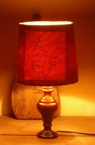 abat-jour chinoiserie - Artisanat - Marqueterie du Plat Pays