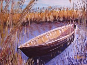 Voir cette oeuvre de Gerard Briere: barque dans le marais