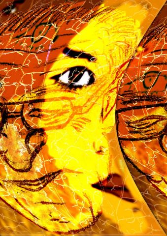 le vieil homme et la lune - Art numerique - Almane