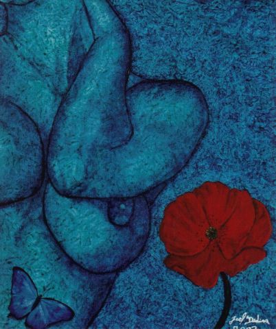 L'artiste JOEL DIDIER - BLUE BUTTERFLY AND BLUE LADY