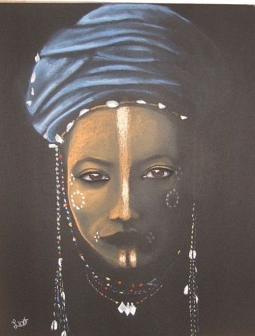 tribu d'afrique - Peinture - Hak laurence