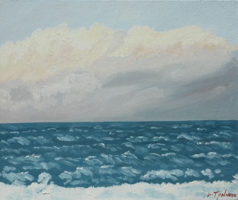 L'artiste lucien tanneau - ciel et mer d'hiver
