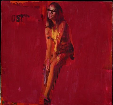 femme sur fond rouge - Peinture - danstaface