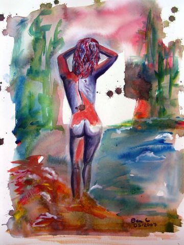 La femme de la riviere - Peinture - Beatrice CASSAR