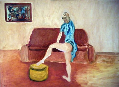 femme au salon - Peinture - tirsata