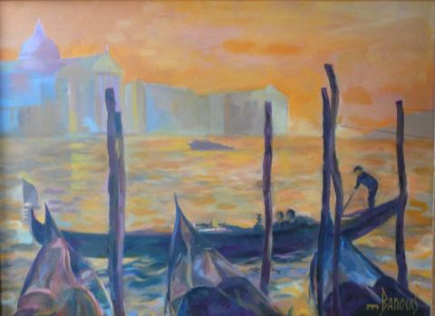 Crépuscule a Venise - Peinture - Mario BAROCAS