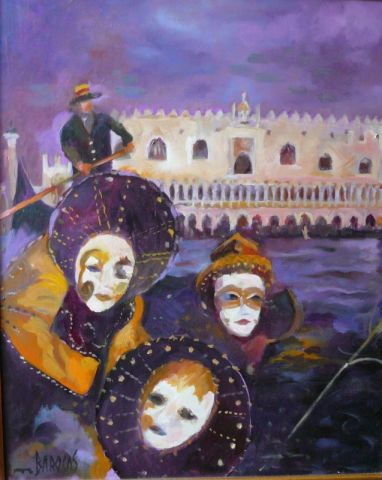 L'artiste Mario BAROCAS - masques de Venise