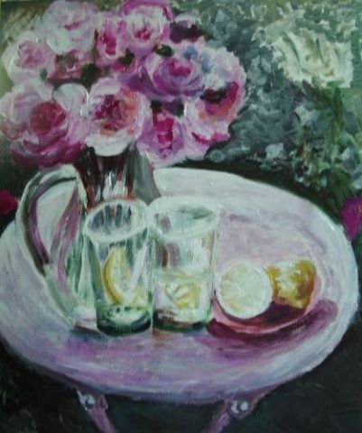 Les Pivoines Roses - Peinture - Amira