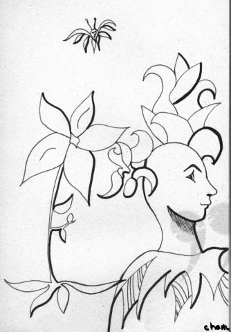 Homme fleur - Dessin - chara