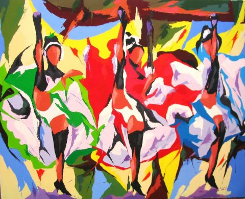 French cancan - Peinture - Jean-Luc LOPEZ