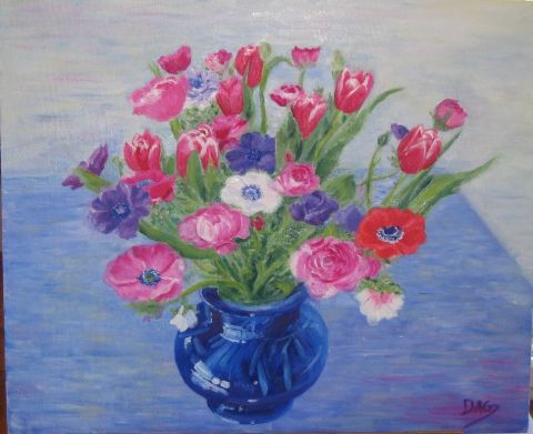 L'artiste Pastelle - bouquet d'anemones