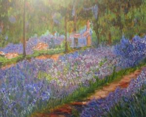 Peinture de Nicole Lelievre: le jardin de Monet