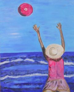 Voir cette oeuvre de Nicole Lelievre: jeu sur la plage