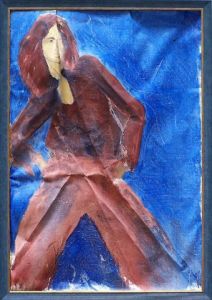 Voir cette oeuvre de stefan et  maryvonne weinglass lambert: femme sur fond bleu