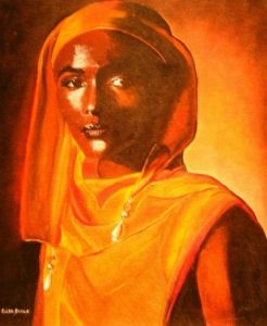 Voir cette oeuvre de Edith Bleu: Femme a la tunique orange