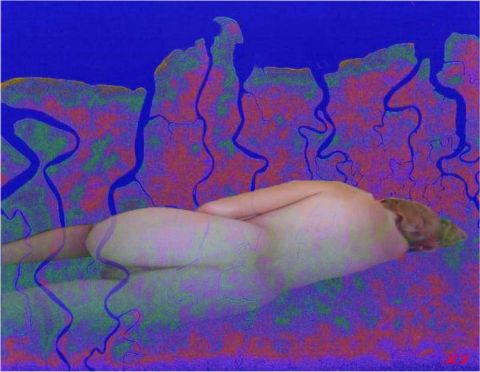 Eve bleue - Art numerique - Bruno Lemenuel